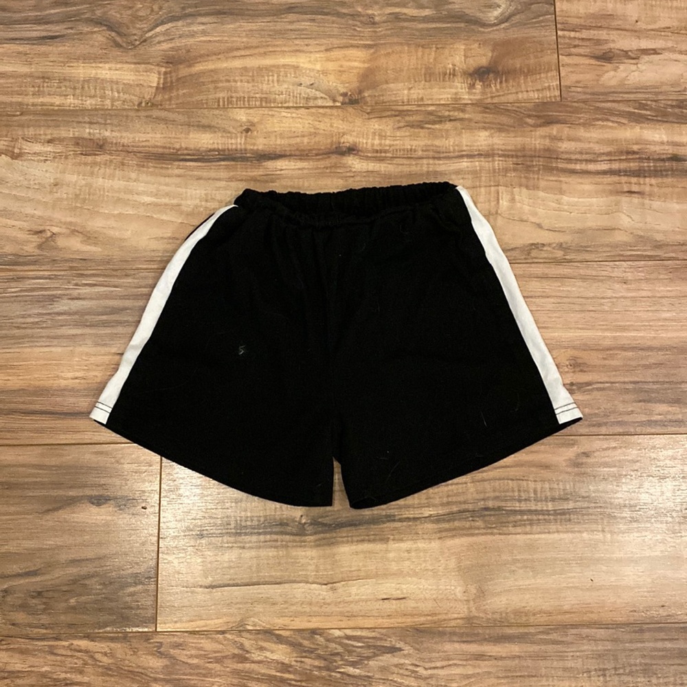 black with white stripe on the side girls long shorts